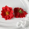 Teste di fiori artificiali rossi materiale fai da te per corsage accessori sposa 2pz - Rosso