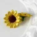 Têtes de fleurs de tournesol dorées artificielles pour accessoires de cheveux bricolage - Or