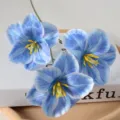 Fleurs de tulipes artificielles à 3 têtes pour décoration maison mariage arrangement floral accessoires. - Bleu