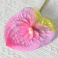 Fleur anthurium artificielle tactile 3D rose plante pour arrangement floral mariage. - 60CM / Rose rouge
