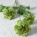 Fleurs de dahlia vertes artificielles en tissu de soie tiges florales décor de mariage - Vert