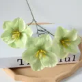 Fleurs de tulipes artificielles à 3 têtes pour décoration maison, arrangement floral et photo. - Vert