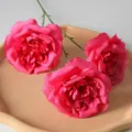 Fleur de rose artificielle à 3 têtes décoration florale fausse pour mariage photographie - Rose rouge