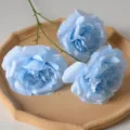 Roses artificielles bleues Austin fleurs en soie bouquet mariage décoration maison - Bleu clair