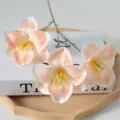 Artificiel 3-Têtes Ouvert Tulipe Fleur Français Roulé Pétale Mariage Décoration - Champagne