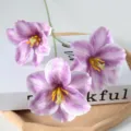 Bouquet de fleurs de tulipe violette artificielle à 3 têtes pour décoration de mariage. - Violet
