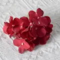 Artificial red hydrangea flower heads DIY craft petal material hair accessories for home decor. - Red