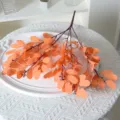 Feuilles de Jujubier Artificielles Orange 5-Branches Fausse Plante Verte Mariage Déco - Orange