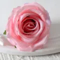 Pink artificial rose flower head for wedding decoration and DIY floral arrangements - Orange Pink
