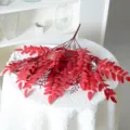 5-Fourches Fausses Feuilles de Robinier Plantes Artificielles Décor de Mariage - Bordeaux