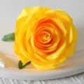 Artificial yellow rose flower head for wedding decoration, floral arrangement accessory - Yellow
