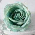 Artificial mint green rose flower head for wedding decoration, floral arrangement and party craft. - Green