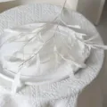 Branche d'olivier artificielle blanche 6 fourches faux bouquet de fleurs pour décoration de mariage. - Blanc