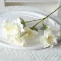 Fausse branche de pivoine blanche, bouquet de fleurs en soie à 6 têtes pour mariage. - Blanc