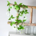 Guirnalda de vid de rosas blancas artificiales para decoración de bodas en casa y pared floral. - Enredadera de rosas de 9 cabezas (blanco)