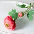 Artificial velvet ranunculus flower home table decor retro wedding party floral prop. - Pink