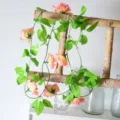 Guirlanda de rosas artificiales para decoración de bodas en casa, enredadera de seda realista. - Enredadera de rosas de 9 cabezas (rojo atardecer)