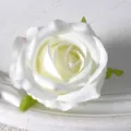 Tête de rose artificielle blanche pour décoration de mariage, matériel floral en soie pour arche. - Blanc