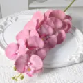 Tige unique d'orchidée phalaenopsis artificielle rose, fleur en soie à 9 têtes pour décoration. - Rose foncé