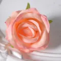 Tête de rose artificielle en soie rose décoration de mariage arrangement floral loisirs - Champagne Rose