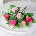 Bouquet réaliste de roses roses et rouge rose artificielles pour mariage et décoration de table - Bouquet de Roses (HBL0146) / Rose