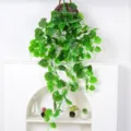 Lush artificial green ivy hanging plant faux greenery vine for indoor home wall decor - Begonia Leaf