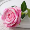 Rose en velours rose artificielle simple branche maison mariage decoration florale variante - Rose foncé