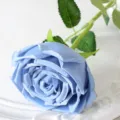 Fausse rose bleue unique en soie pour mariage maison décoration fête photographie accessoire - Bleu Glacial