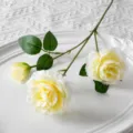 Fleur de pivoine artificielle à 3 têtes jaune fausse fleur en soie déco mariage maison photo - Light jaune