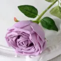 Seule rose mauve artificielle fleur en soie pour décoration de maison accessoires photo. - Mauve Clair