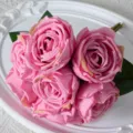 Bouquet de Roses Artificielles Rose 7 Têtes Fausse Fleur Décoration de Mariage - Rose foncé