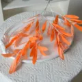 Branche d'olivier artificielle 6 branches feuilles fausses orange mariage déco - Orange