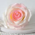 Artificial silk rose flower head for wedding decoration, home floral arrangement and DIY crafts. - Flesh Pink