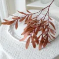 Branche d'olivier artificielle fausse plante 6 fourches feuilles marron pour déco mariage maison. - Marron