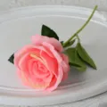 Fausse rose rose artificielle simple tige pour décoration de mariage maison et artisanat DIY. - Rose Corail