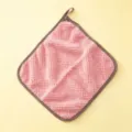 Coral fleece hanging hand towel kitchen dishcloth absorbent soft square wipe pink - Pink Cleaning Cloths