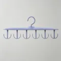Lavender multi-hook underwear hanger, space-saving rotating organizer for closet and bra storage. - Gray