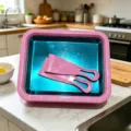 Mini plaque de sorbetière DIY avec cadre rose et raclettes pour usage domestique. - Machine à crème glacée roulée rose