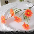 Lifelike orange artificial daisy silk flowers spray for autumn wedding and home decor - 5-Head Dutch Chrysanthemum / Orange