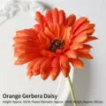 Single stem of bright orange artificial Gerbera daisy for autumn wedding decor - Gerbera / Orange