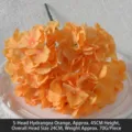 Vibrant orange artificial hydrangea bouquet for autumn wedding and floral home decor - 5-Head Hydrangea / Orange