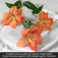 Lifelike orange 3-head artificial lily flowers for autumn wedding and home décor - 3-Head Daylily / Caramel color