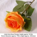 Lifelike orange artificial rose stem for home decoration and autumn wedding arrangements - Little Paris Rose / Orange
