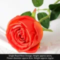 High-quality single orange artificial silk rose flower for home and wedding decor, 50cm length - Single Princess Rose / Orange