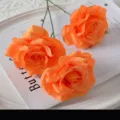 Vibrant orange artificial 3-head roses for autumn wedding and home decoration - 3 Head Diamond Rose / Orange