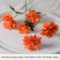 Vibrant orange artificial flame chrysanthemum branch for autumn wedding and home decor. - Flame Chrysanthemum / Orange