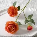 Artificial deep orange 3-head Persian buttercup silk flower for autumn home wedding decor - 3-Head Ranunculus / Dark Orange