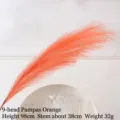 Artificial orange pampas grass branch for autumn wedding home decor, 98cm height - 9-Head Reed / Orange