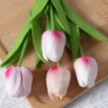PU Mini Tulipes Fleurs Artificielles Faux Floral Maison Mariage Fête Décoration Accessoires - Rose rouge