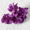 Purple artificial hydrangea flower heads DIY handmade petals for hair accessories home decor - Deep purple